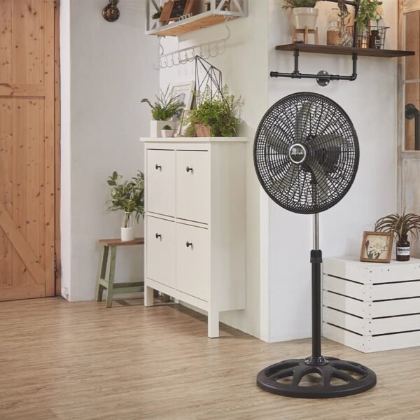 Ventilador De Pedestal 5 Aspas Mytek 3404 18 Gran Flujo Aire Estructura Negro Aspas Gris - Image 5